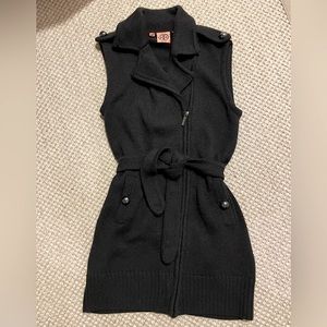 Like New Tory Burch 100% Merino Wool Belted Sweater Vest XS